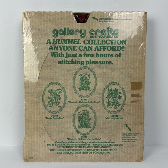 Vtg 70s Hummel Crewel Stitchery Kit Oval Frame Yarn Children Rain Umbrella NEW - Picture 6 of 8